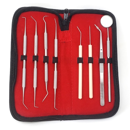 A2Z Scilab 8 Pcs Professional Dental Cleaning Stainless Steel Tools in a Case A2Z-ZR-KIT-81